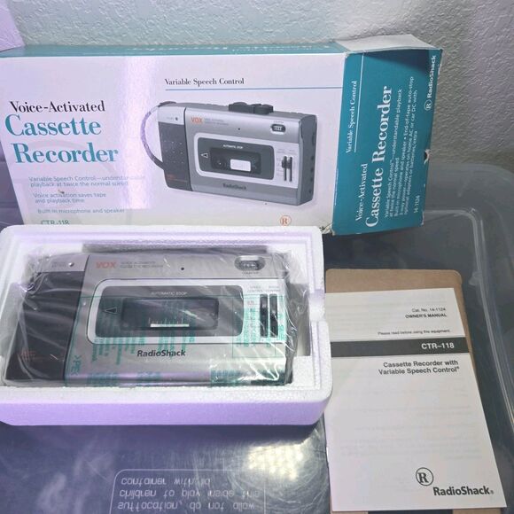 RadioShack CTR-118 Voice-Activated Cassette Recorder NOS in Box w/ Manual - Picture 1 of 4